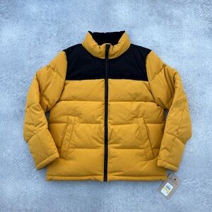 Levi’s Muted Mustard Yellow Winter Puffer Coat Insulated Zip Up Puffer Jacket